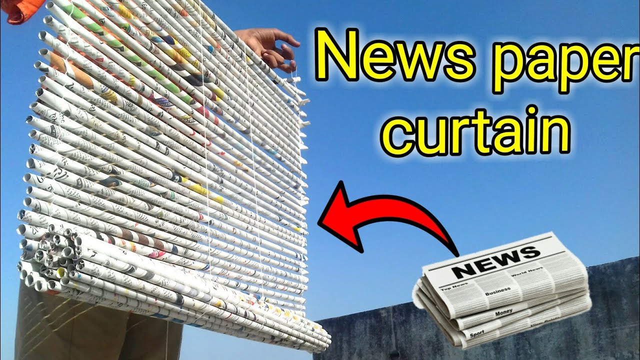 how to make news paper curtains , how to make window curtain , newspaper best out of waste