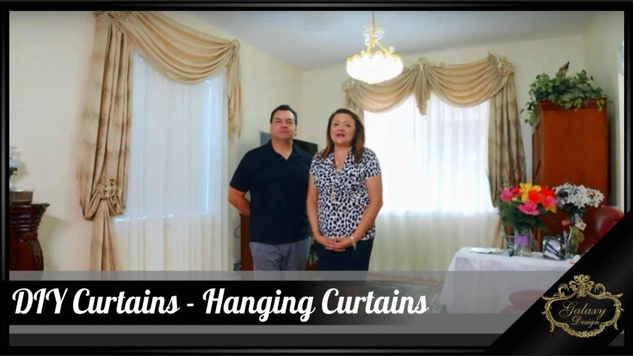 Hanging Curtains DIY | Hanging curtains without rods | Galaxy Design Video #217